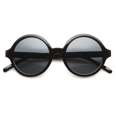 Retro Sleek Large Round Fashion Sunglasses - zeroUV