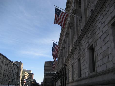 Boston Public Library | A row of American flags at the Bosto… | Flickr