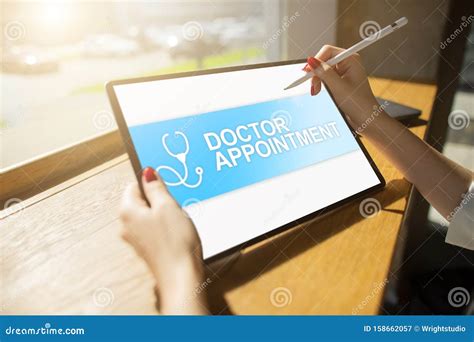 Doctor Appointment Online on Screen. Medical and Health Care Concept. Stock Image - Image of ...