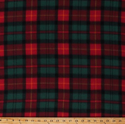 Fleece Christmas Plaid Red Green Holiday Plaid Check Winter Fleece Fabric Print by the Yard ...