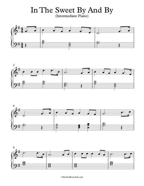 Free Piano Arrangement Sheet Music – In The Sweet By And By – Michael ...