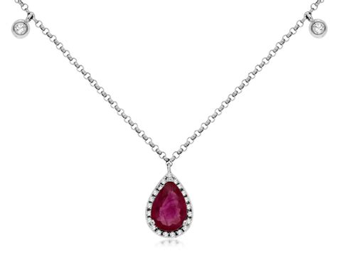 DIAMOND AND RUBY WHITE GOLD NECKLACE - Nelson's Jewelers