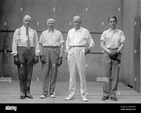 Ambassador Howard and attaches on the handball courtl ca. 1926 Stock ...