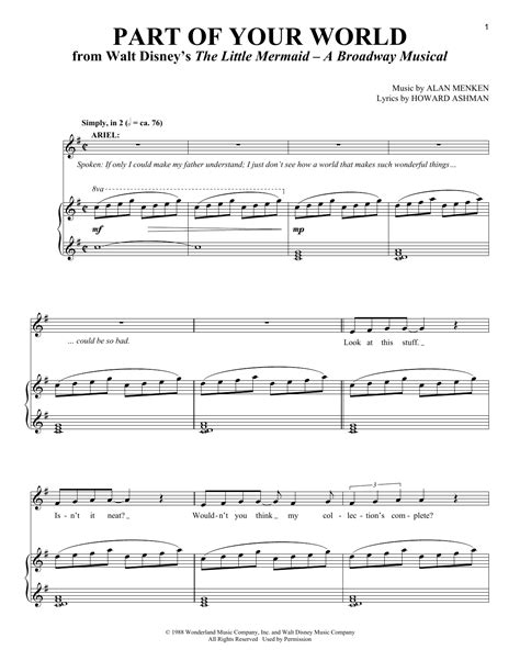 Part Of Your World | Sheet Music Direct