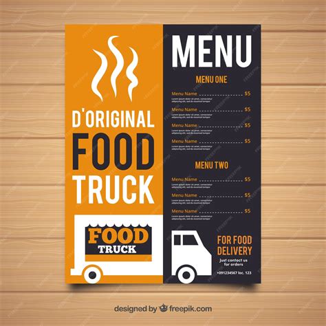 Free Vector | Original food truck menu template