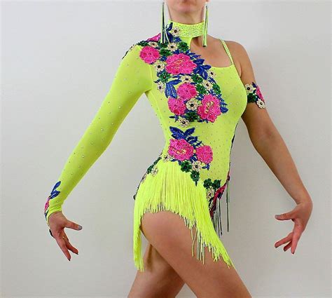 Salsa Bachata carribean Dance Dress for Show Competition Fringe Lace ...