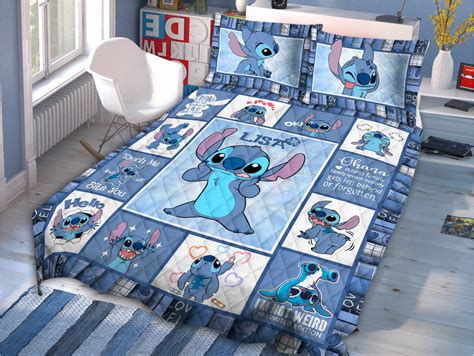 Stitch Bedding Set Custom Name Stitch Duvet Cover Stitch - Etsy