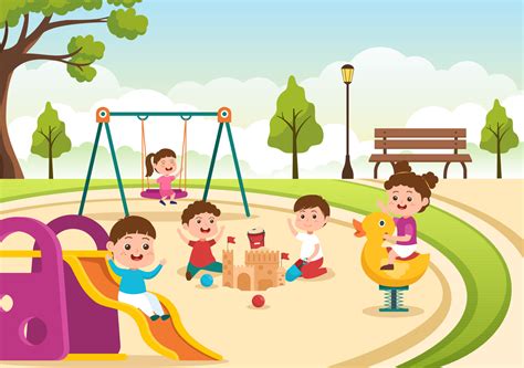 Children Playground with Swings, Slide, Climbing Ladders and More in ...