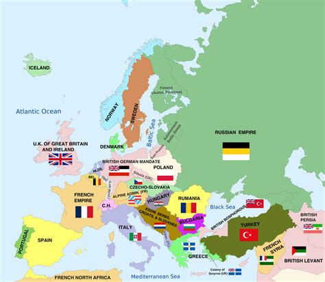 Post-WWI Europe if Britain drew all the maps : imaginarymaps