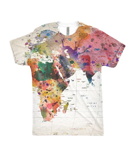 Watercolor World Map T-Shirt - Travel Bible Shop