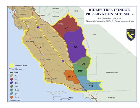 California Condor Range Hunting Legal Labrador And Upland Map - California Hunting Map ...