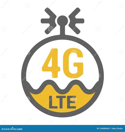 Flat 4g Lte Logo Icon with Antenna and Wave Stock Vector - Illustration ...