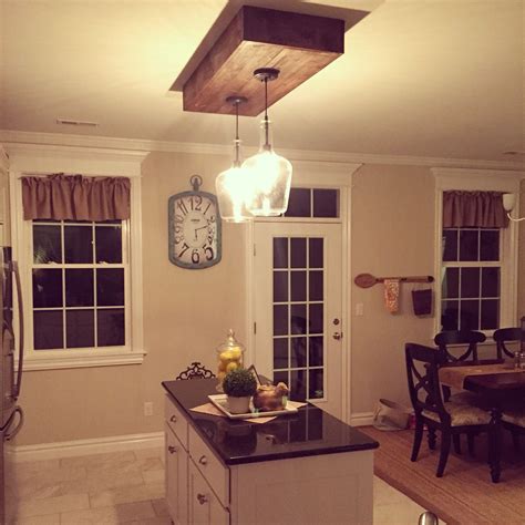 Island lighting | Kitchen ceiling lights, Home, Rustic kitchen island