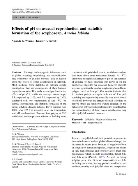 (PDF) Effects of pH on asexual reproduction and statolith formation of ...