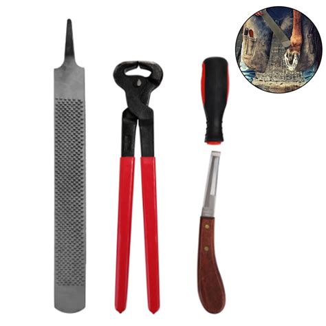 Horse Farrier Hoof Trim Tool Kit Professional Horses Hoof Trimming Tools Set with Horse Equine ...