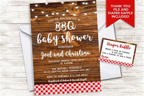 Baby BBQ Invitation Shower Invite Barbecue Backyard Sprinkle | Etsy