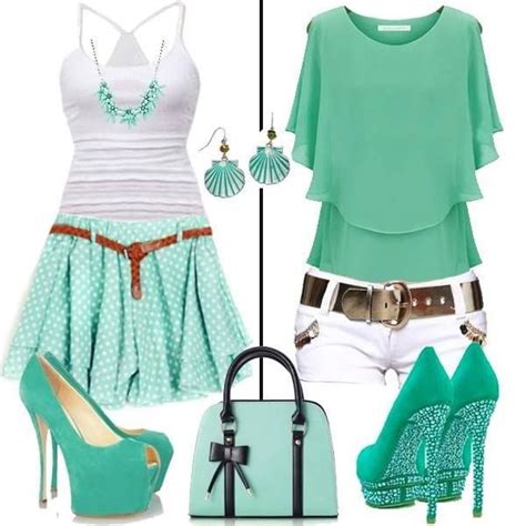 Mint green outfits | Looks, Roupas, Look