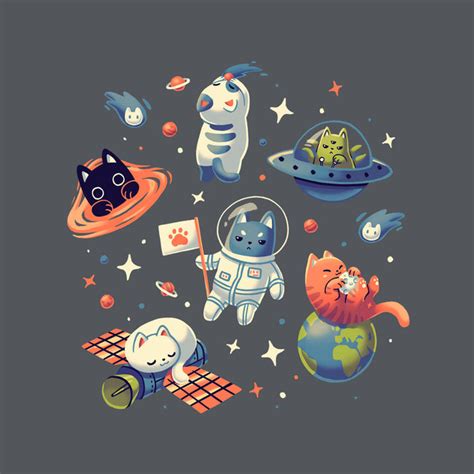 Cats in Space-mens basic tee-Geekydog by TeeFury