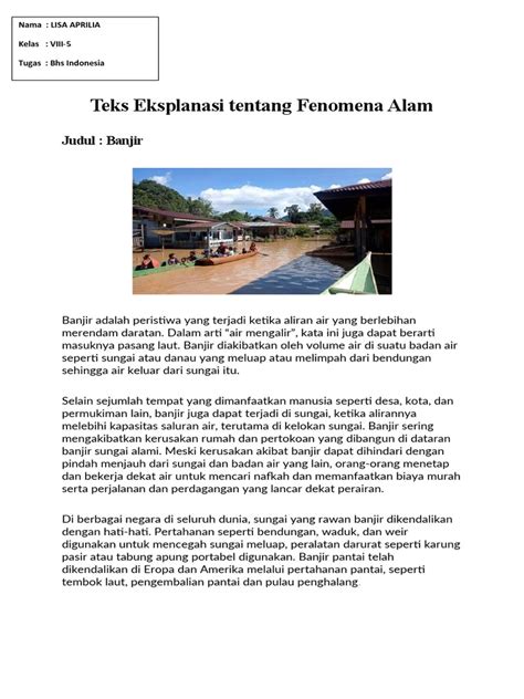 Teks Eksplanasi Tentang Fenomena Alam | PDF