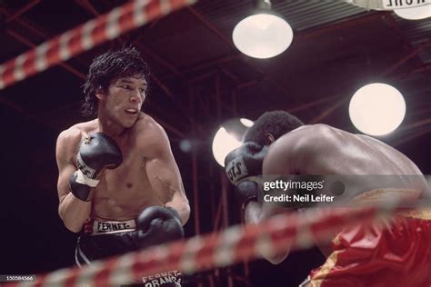 Carlos Monzon in action vs Rodrigo Valdez during fight at Stade Louis ...