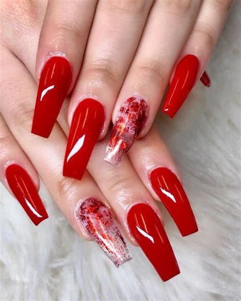 Inspiring Cute and Beautiful Red Acrylic Nail Designs 47 | Red acrylic nails, Best acrylic nails ...