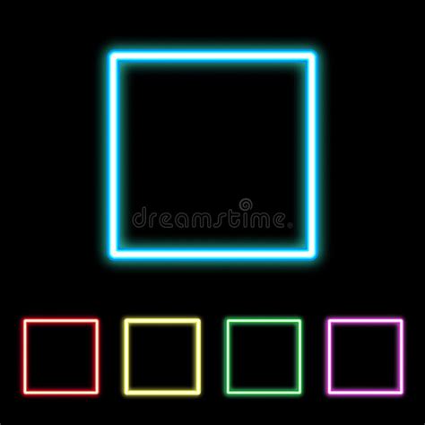 Colorful neon square sign stock vector. Illustration of orange - 112150327