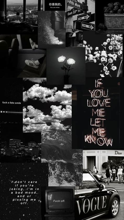 Black aesthetic background collage phone | Hintergrund iphone ...