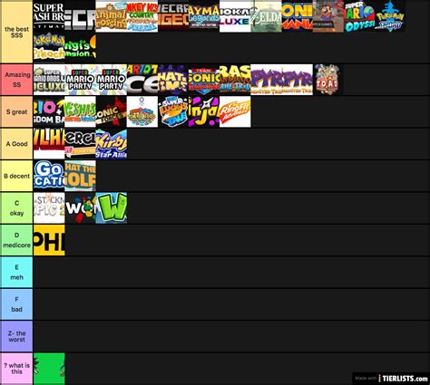 The Best Nintendo Switch Games Tier List Maker - TierLists.com