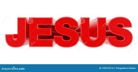 JESUS Red Word on White Background Illustration 3D Rendering Stock Illustration - Illustration ...