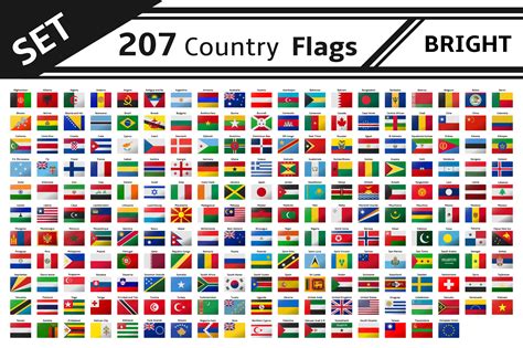 set 207 country flags glitter effect | World map silhouette, Countries and flags, Country flags