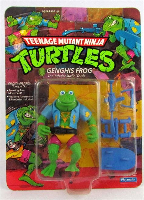 Vtg 1989 TMNT Teenage Mutant Ninja Turtles GENGHIS FROG MOSC Sealed Figure … | Teenage mutant ...