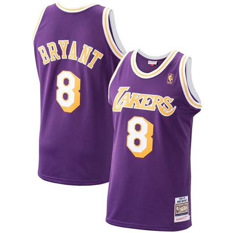 Los Angeles Lakers Kobe Bryant No. 8 Authentic Jersey by Mitchell ...