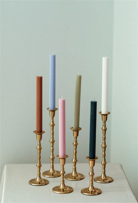 Ribbed Taper Unscented Candles – Lolita's Candle Company