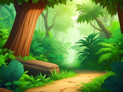 Premium AI Image | Animate Cartoon forest pathway