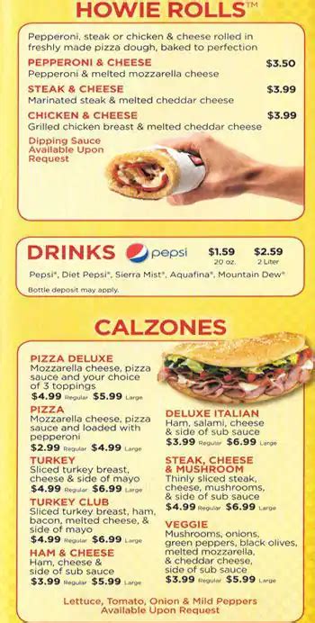 Menu at Hungry Howie's Pizza pizzeria, Cornelius, W Catawba Ave Unit 8