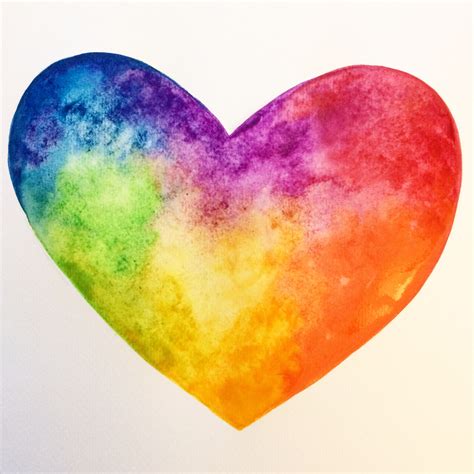 Watercolour rainbow love heart Prints of all my watercolours are ...