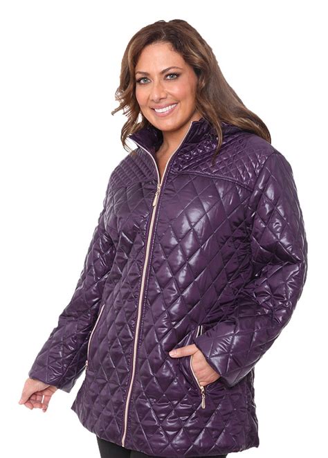 Plus Size Puffer Coat - Purple | ModLi