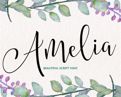 Amelia Font Script Font Handwritten Font Wedding Font - Etsy