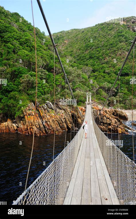 Suspension bridge at Storms River mouth, Tsitsikamma National Park ...