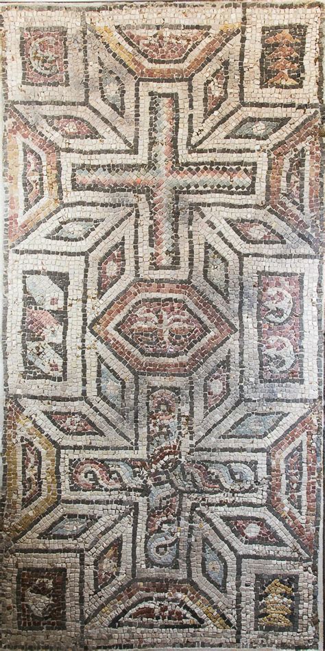 Exquisite Roman Geometric Mosaic Panel from 4th Century A.D.