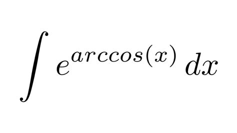 Integral of e^arccos(x) (substitution + by parts + by parts) - YouTube