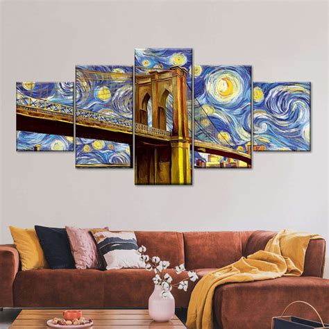 Brooklyn Bridge Starry Night Wall Art | Painting