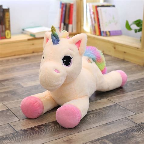 2 Styles Large Soft Rainbow Unicorn Plush Toy Cute Cartoon Unicorn Soft ...