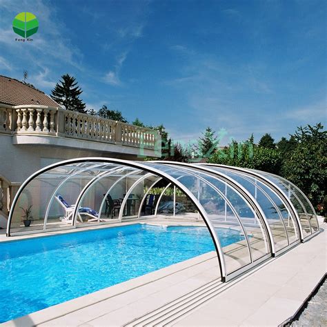 Motorize Four Season Outdoor Glass Retractable Swimming Pool Roof Cover