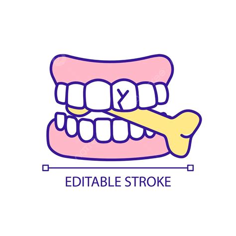 Icon In Rgb Color Showing Harmful Effects Of Hard Foods On Teeth Vector ...