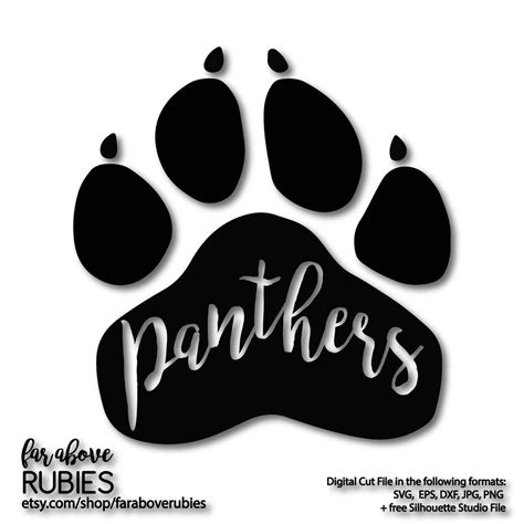 Panther Paw School Team Pride Mascot SVG EPS dxf png jpg | Etsy