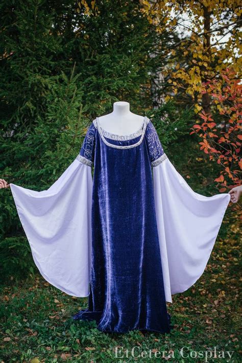 Arwen Undomiel Blue Silk Dress Lord Of The Rings Cosplay | Etsy