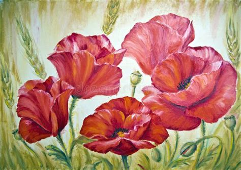 Poppies, Oil Painting On Canvas Stock Illustration - Image: 26948575