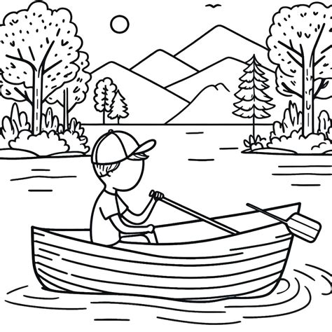 Boy Rowing coloring page - Download, Print or Color Online for Free