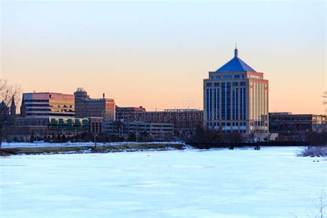 Downtown Wausau, Wisconsin in Winter Stock Photo - Image of outdoors ...